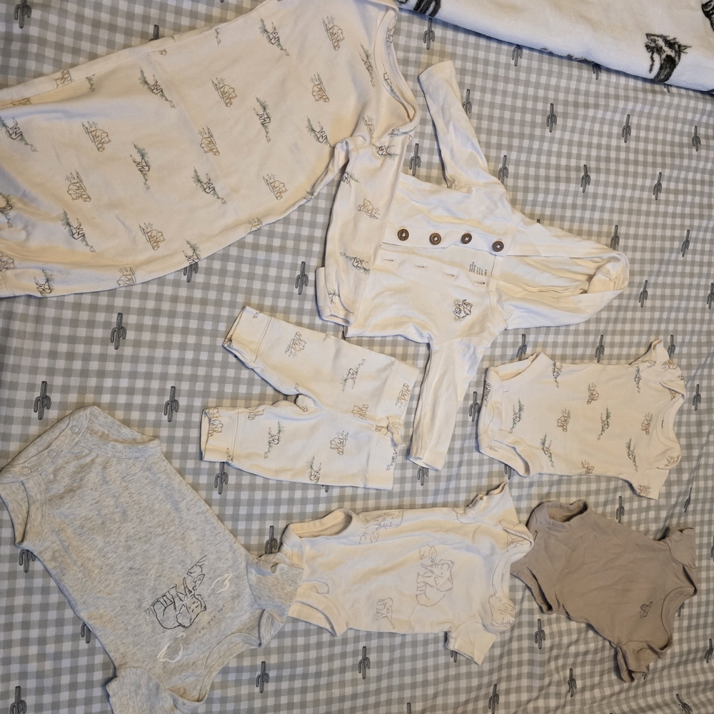 Carter's Cream and Tan Baby Matching Sets